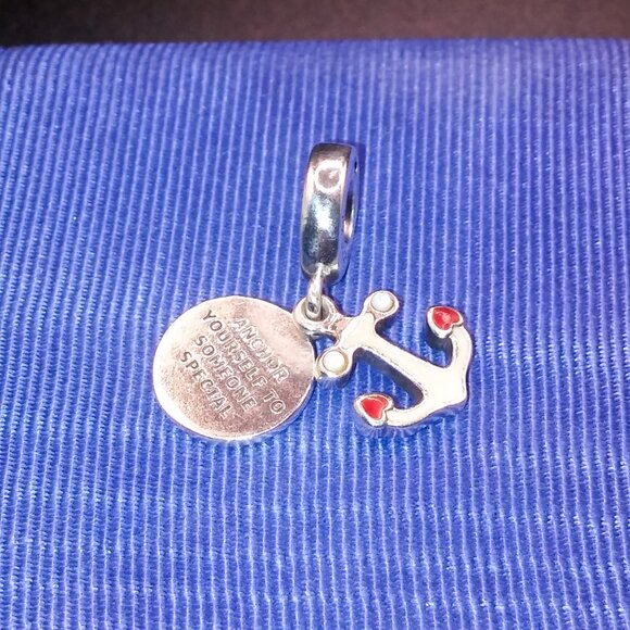 Pandora ALE 925 SS Double Dangle Charm Anchor Yourself to Someone Special - Picture 3 of 9